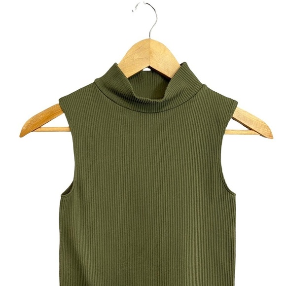 COTTON CANDY | Womens Ribbed Green Crop Top Summer Size Small​​ - Picture 2 of 4